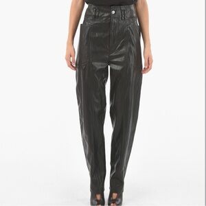 Isabel marant womens black faux tessini trousers 34